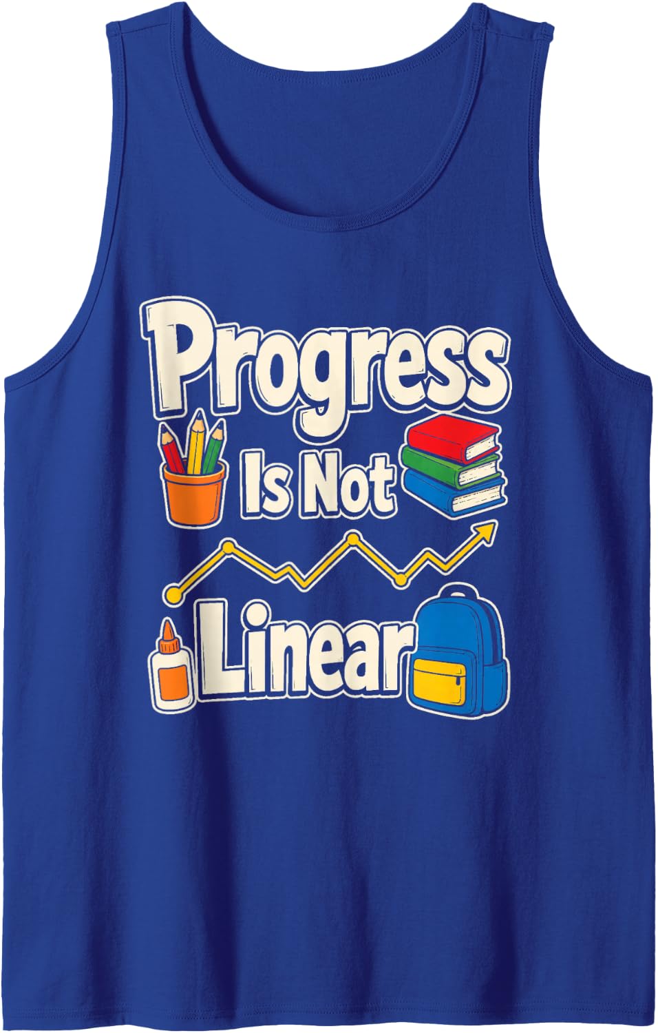 Special Education Staff SPED Progress is Not Linear Sleeveless Tank Top - Royal Blue