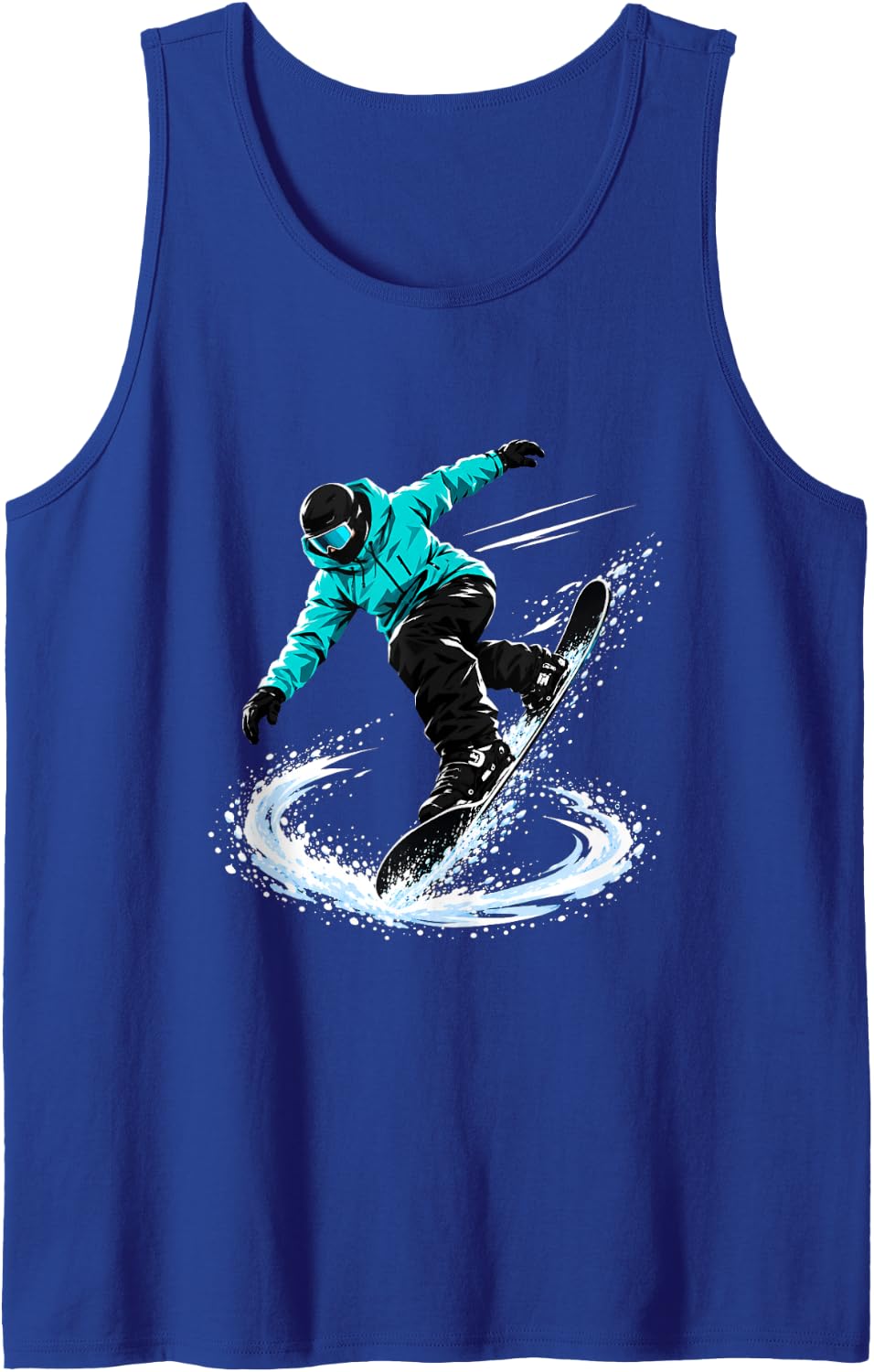 Snowboard Butter Trick Nose Press Freestyle Ground Spin Sleeveless Tank Top - Royal Blue
