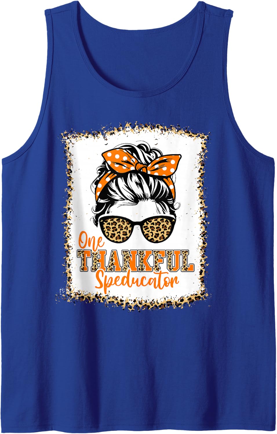 Special Education Teacher - Happy Fall Thanksgiving Women s Sleeveless Tank Top - Royal Blue