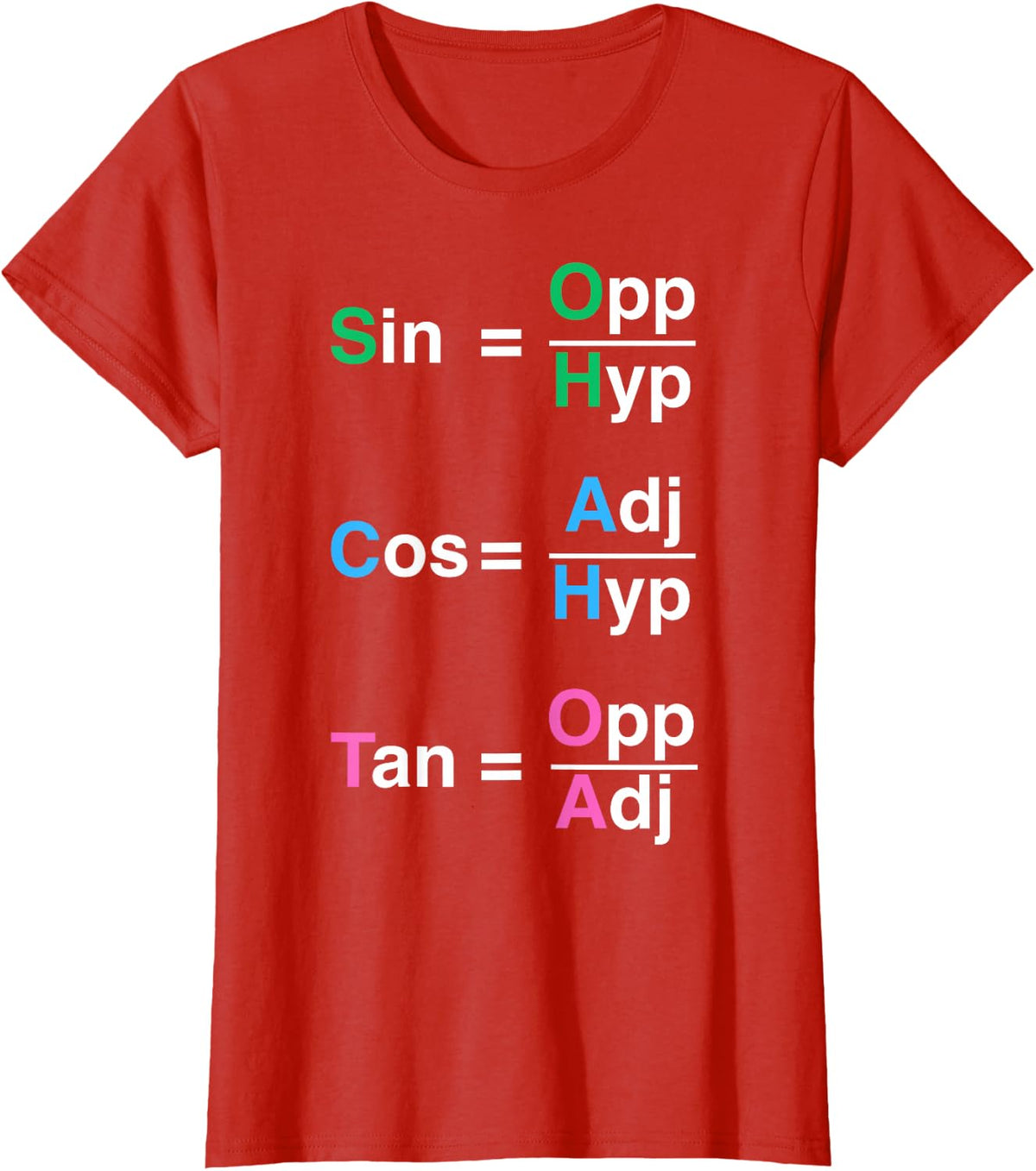 Soh Cah Toa - Geometry Mathematician Trigonometry Math Nerds T-Shirt - Red