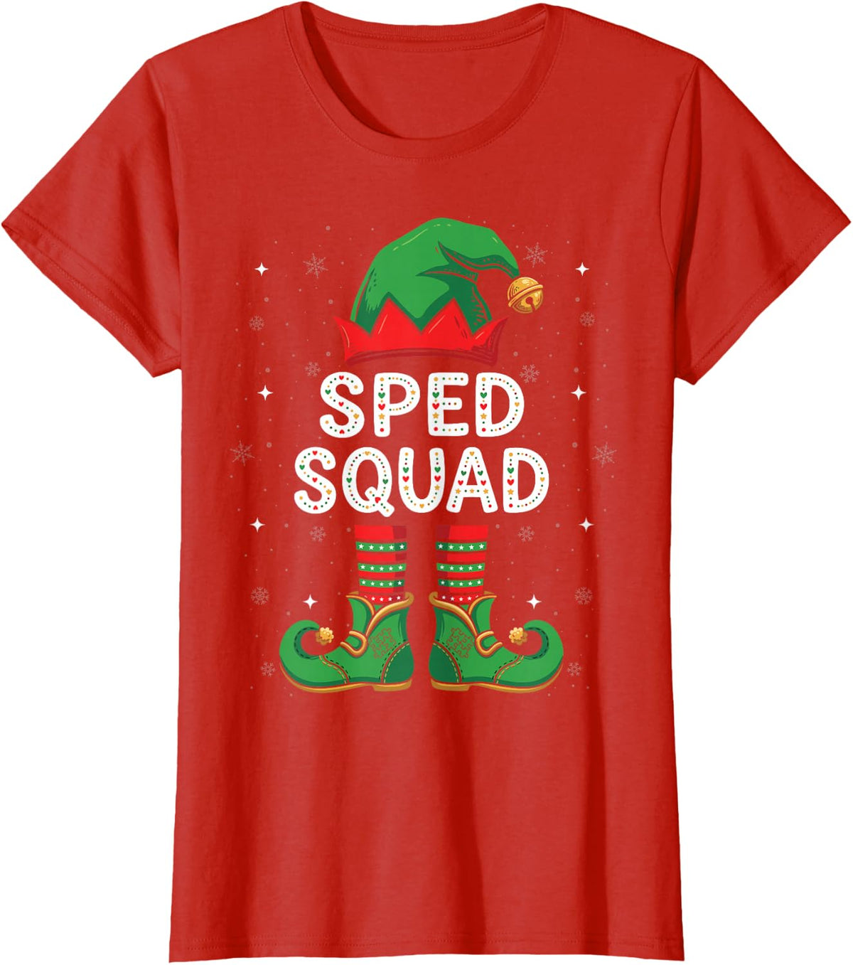 Special Education Christmas Shirt SPED Squad Elf Teacher T-Shirt - Red