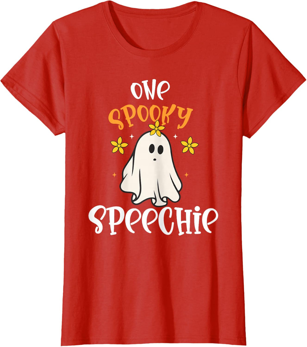 SLP Halloween Spooky Speechie Halloween Speech Therapy T-Shirt - Red