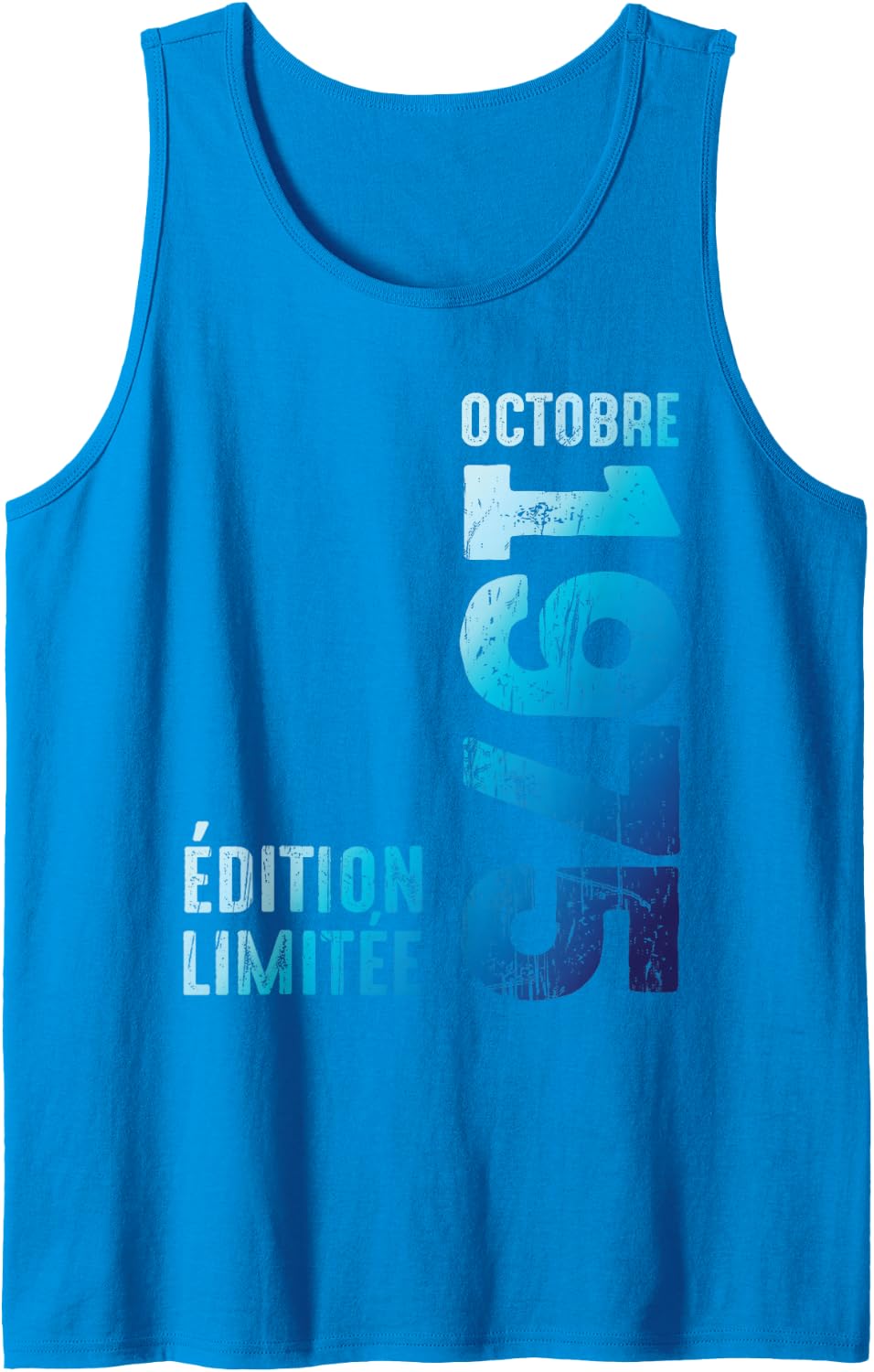 Since October 1975 Year 1975 Retro 1975 Limited Edition Sleeveless Tank Top - Sapphire Blue