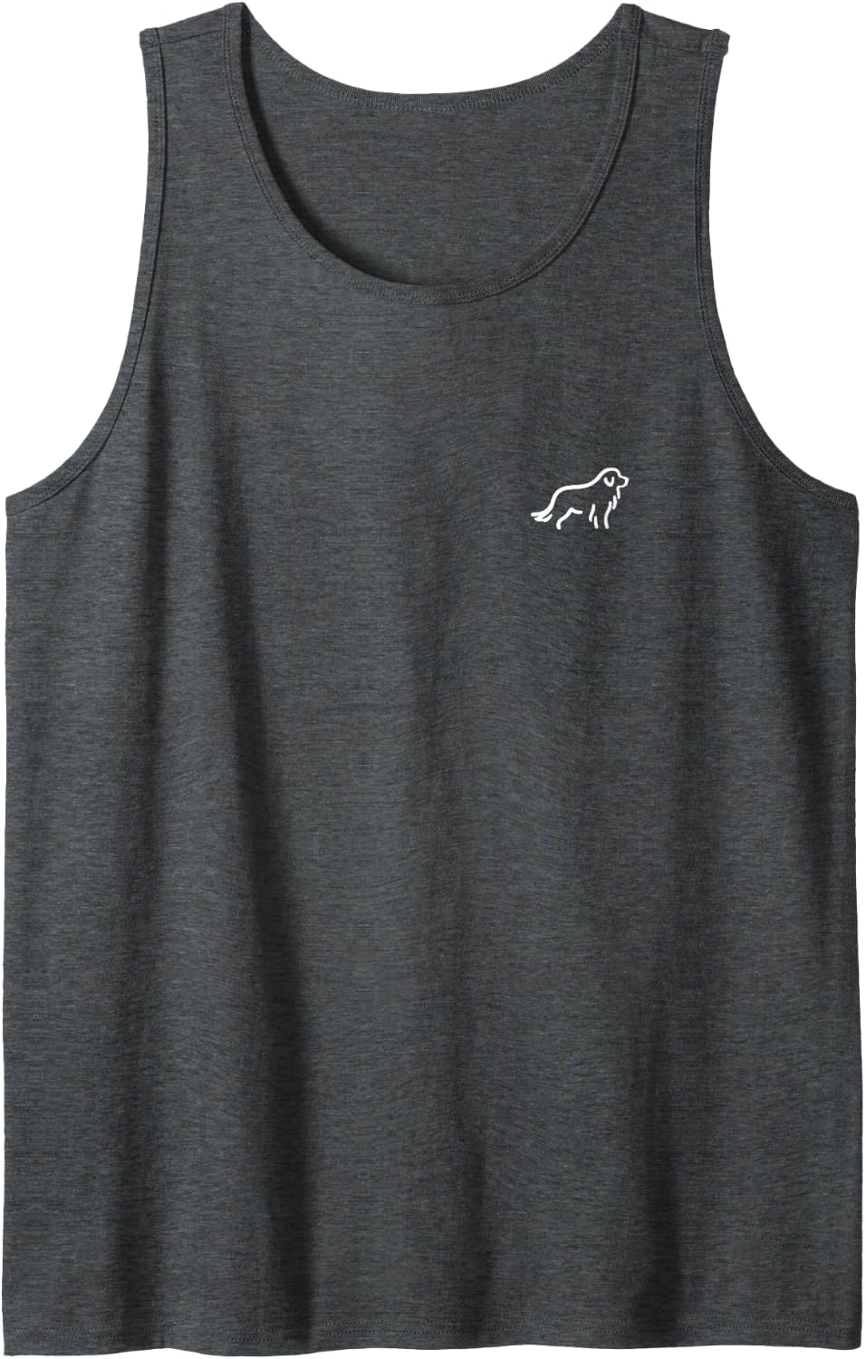 Simple Minimalist Badge Patch Line Art Great Pyrenees Sleeveless Tank Top - Dark Heather Grey
