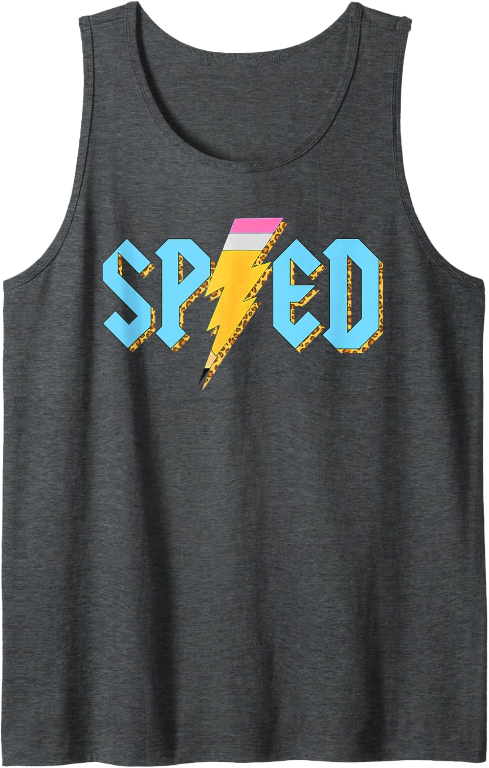 Special Education SPED Rocks Teacher Back to School Rock Sleeveless Tank Top - Dark Heather Grey