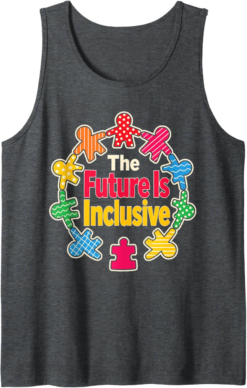 Special Education SPED Staff The Future is Inclusive Sleeveless Tank Top - Dark Heather Grey
