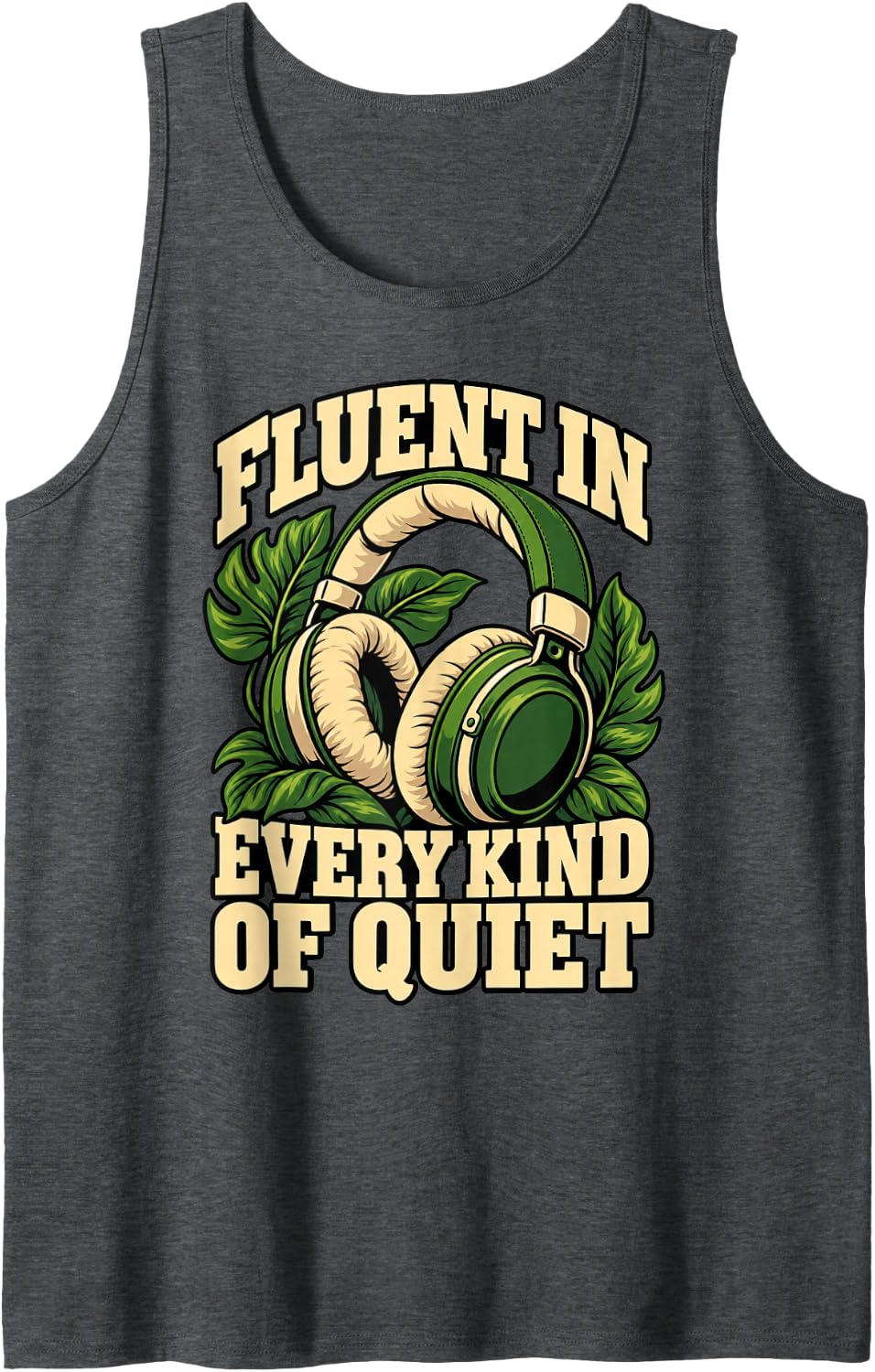 Special Education Fluent in Every Kind of Quiet Aide Headset Sleeveless Tank Top - Dark Heather Grey