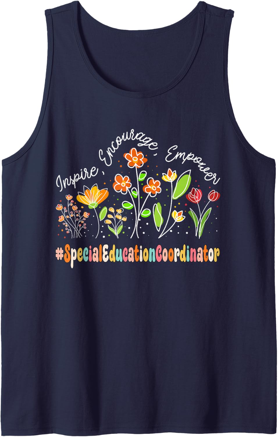 Special Education Coordinator Appreciation Week Back School Sleeveless Tank Top - Navy Blue