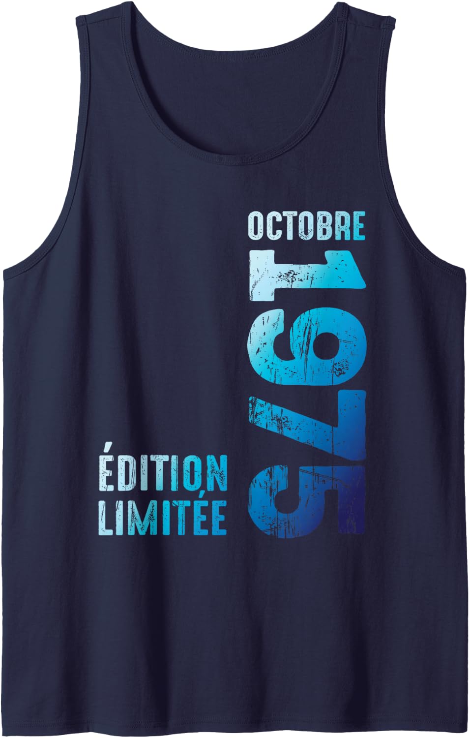 Since October 1975 Year 1975 Retro 1975 Limited Edition Sleeveless Tank Top - Navy Blue