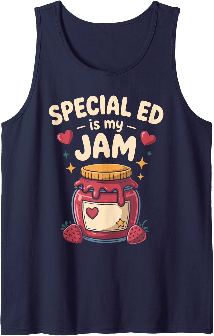 Special Ed is My Jam Special Education Teacher Sleeveless Tank Top - Navy Blue