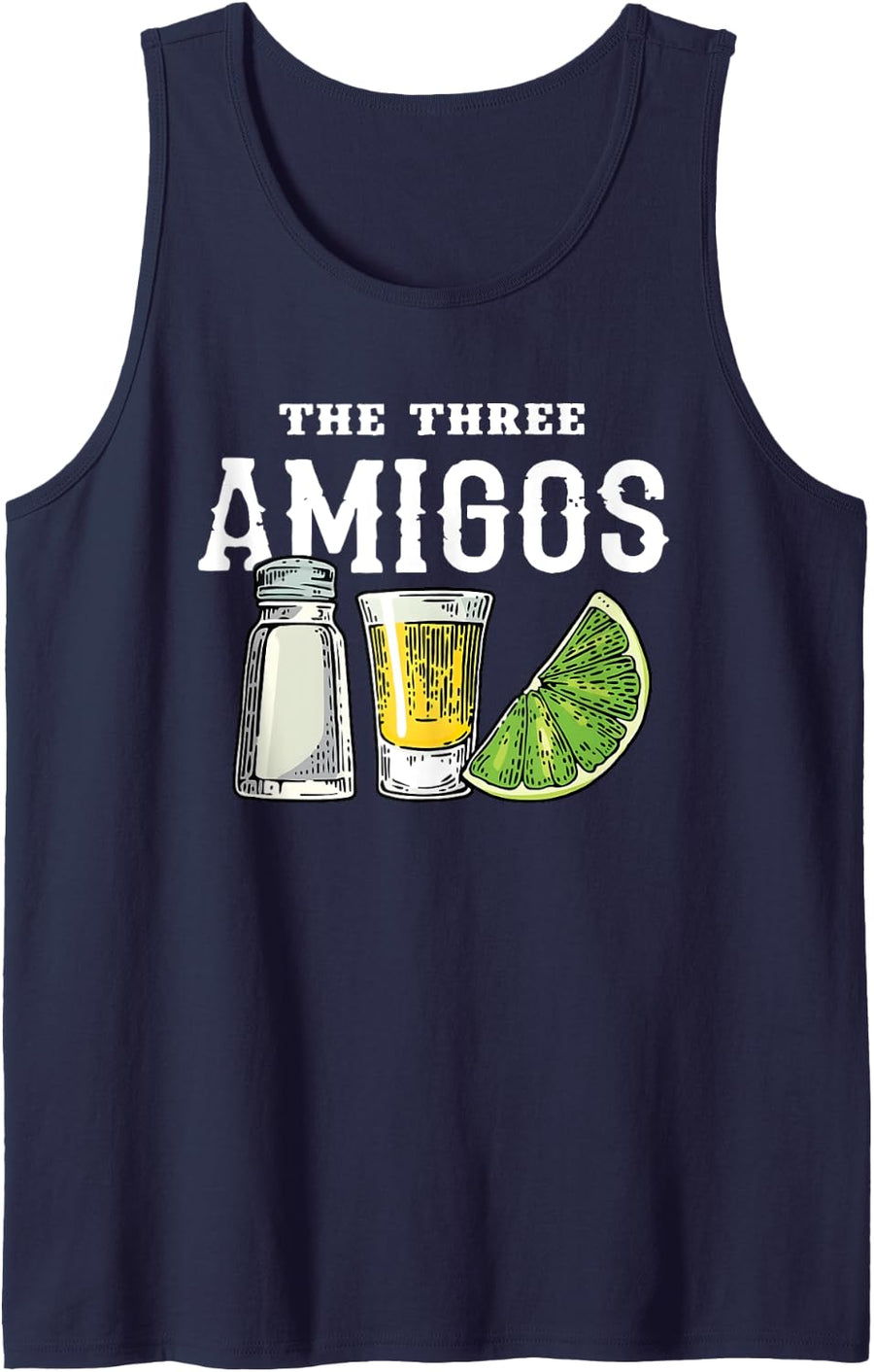 The Three Amigos The Three Amigos Tequila Cinco De Mayo Tank Top - Navy Blue