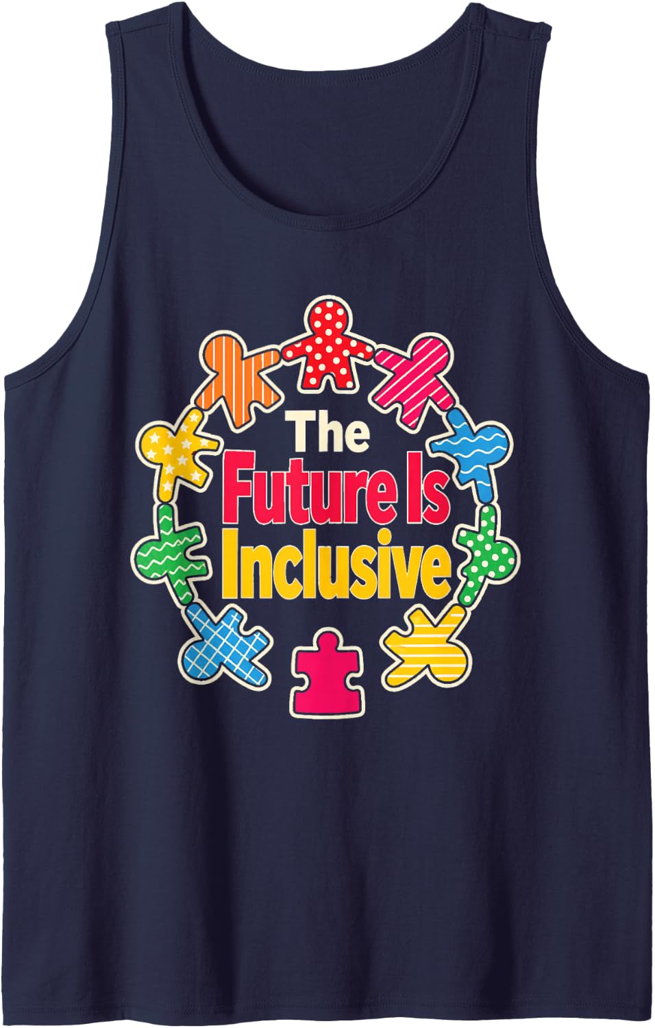 Special Education SPED Staff The Future is Inclusive Sleeveless Tank Top - Navy Blue