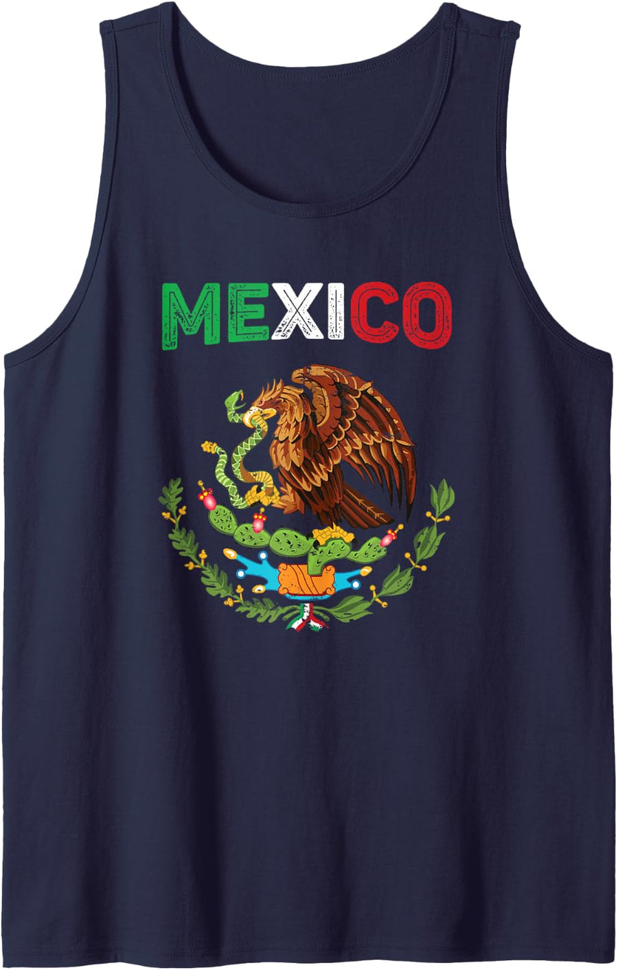 Mexico Flag Vintage Mexican Flag Tank Top - Navy Blue