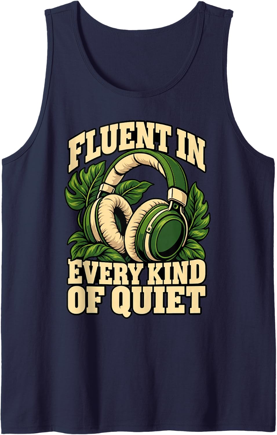 Special Education Fluent in Every Kind of Quiet Aide Headset Sleeveless Tank Top - Navy Blue