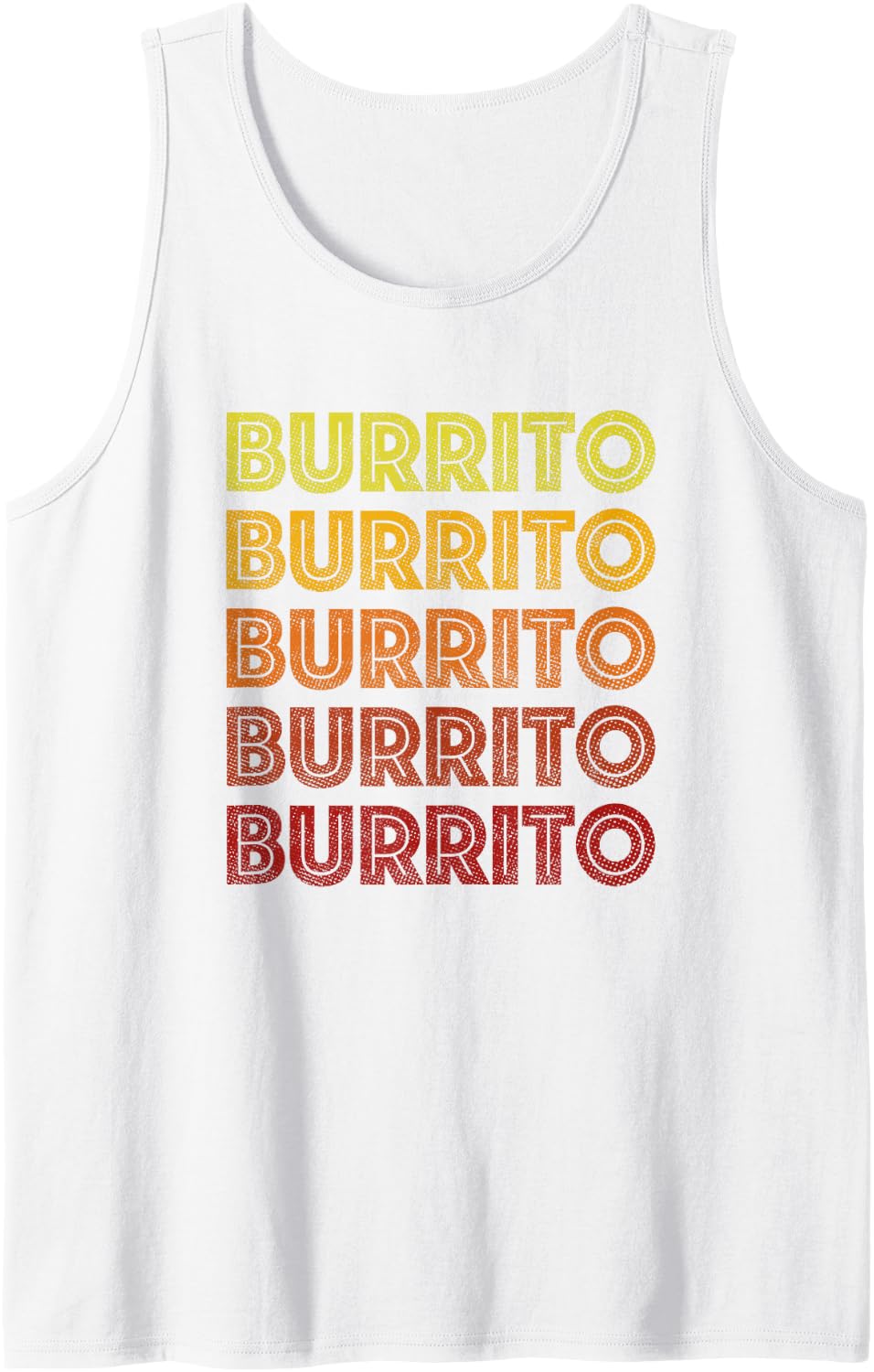 Retro Burrito Vintage Mexican Food Cinco de Mayo Sleeveless Tank Top - White