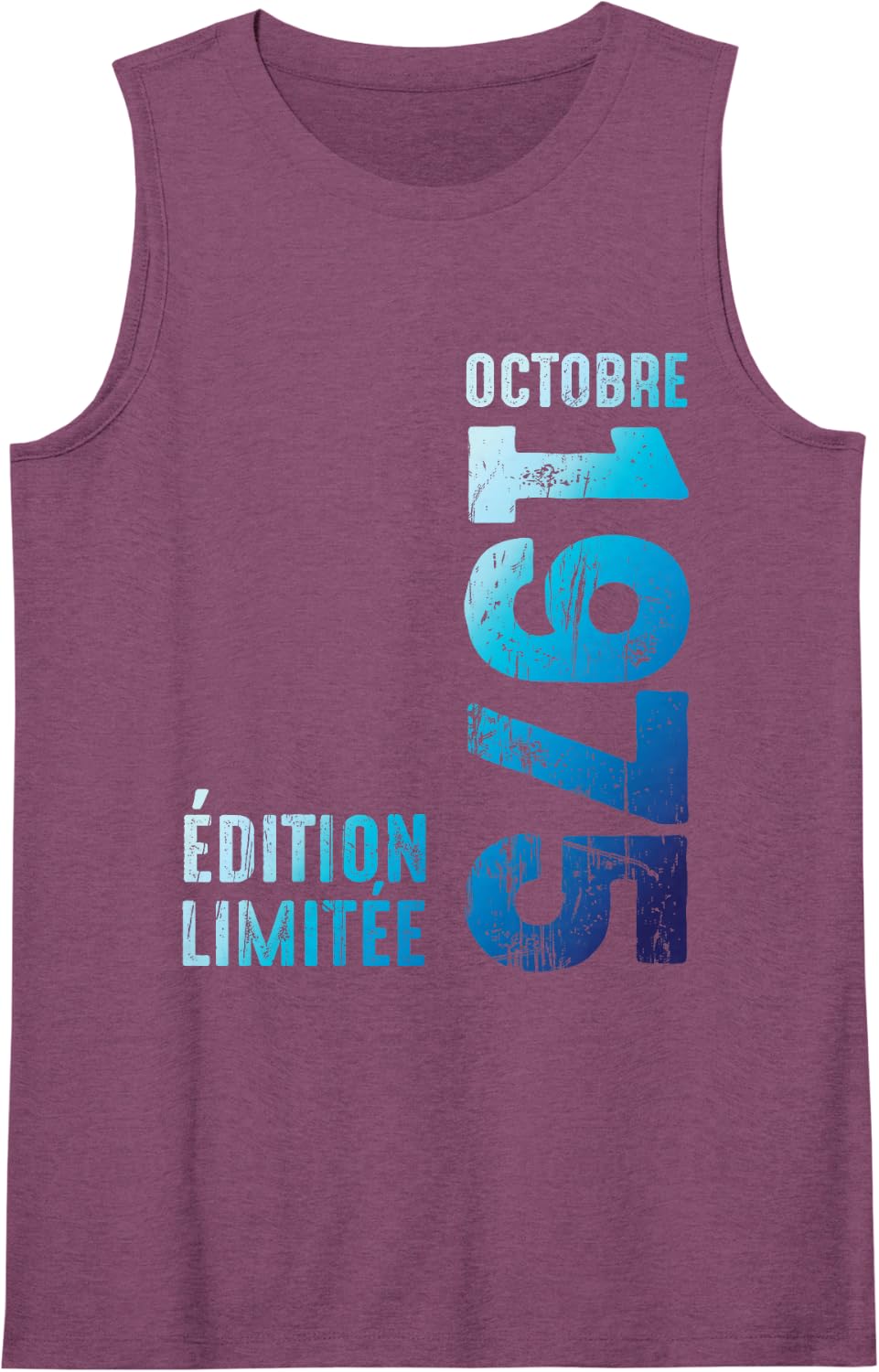 Since October 1975 Year 1975 Retro 1975 Limited Edition Sleeveless Tank Top - Purple