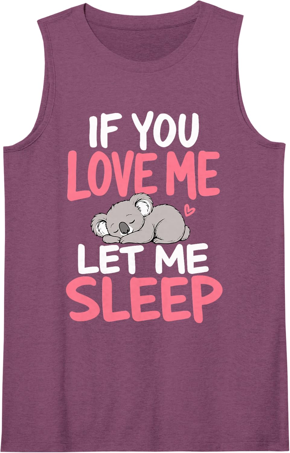 Sleeping Koala Sleeveless Tank Top - Purple