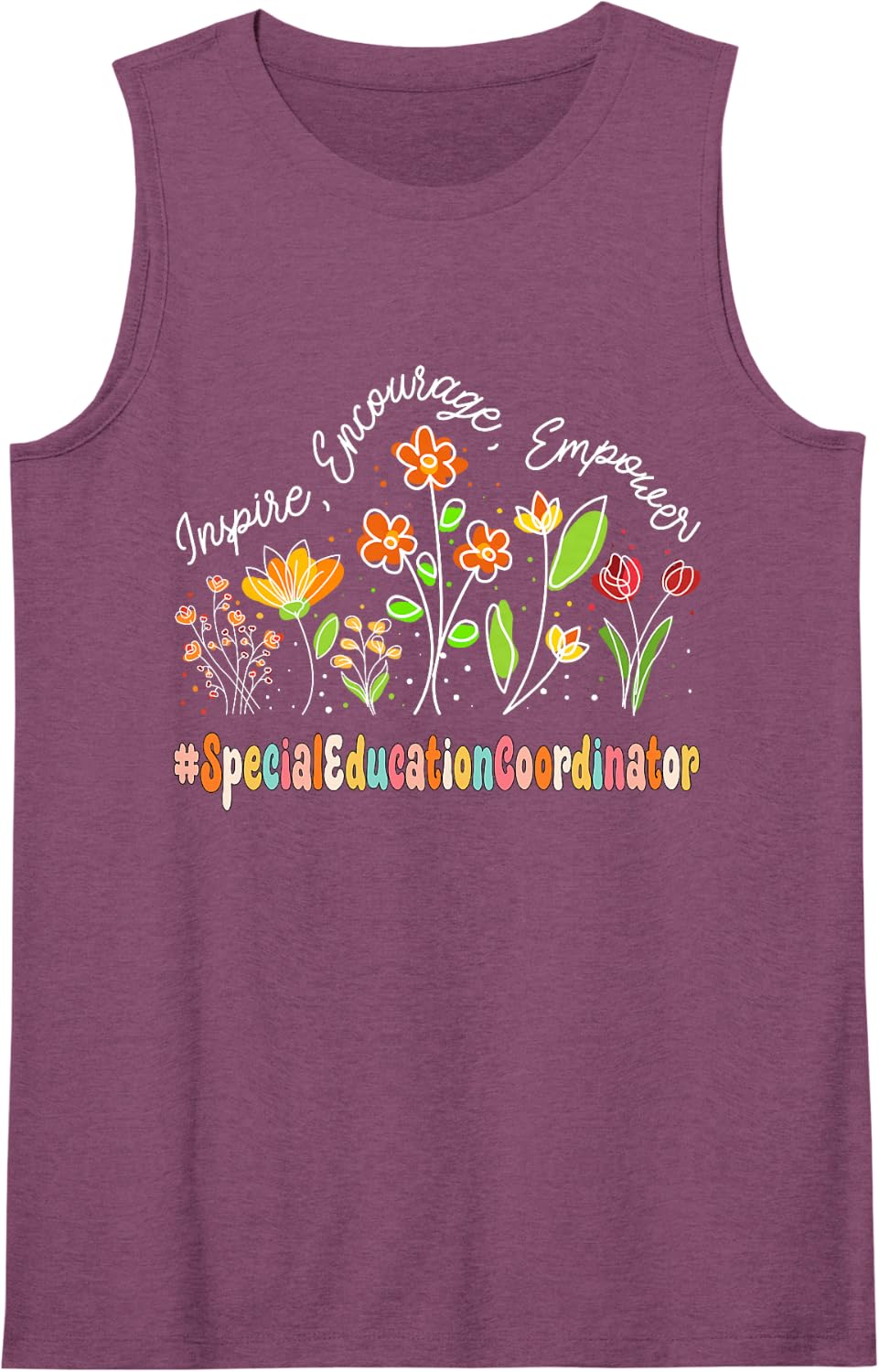 Special Education Coordinator Appreciation Week Back School Sleeveless Tank Top - Purple
