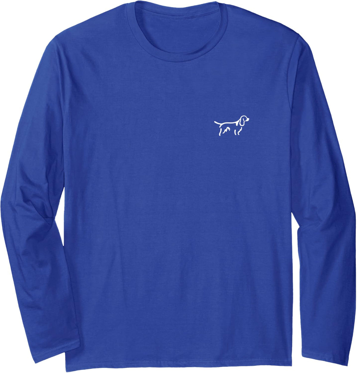 Simple Minimalist Badge Line Art English Springer Spaniel Long Sleeve T-Shirt - Adult Unisex Royal Blue