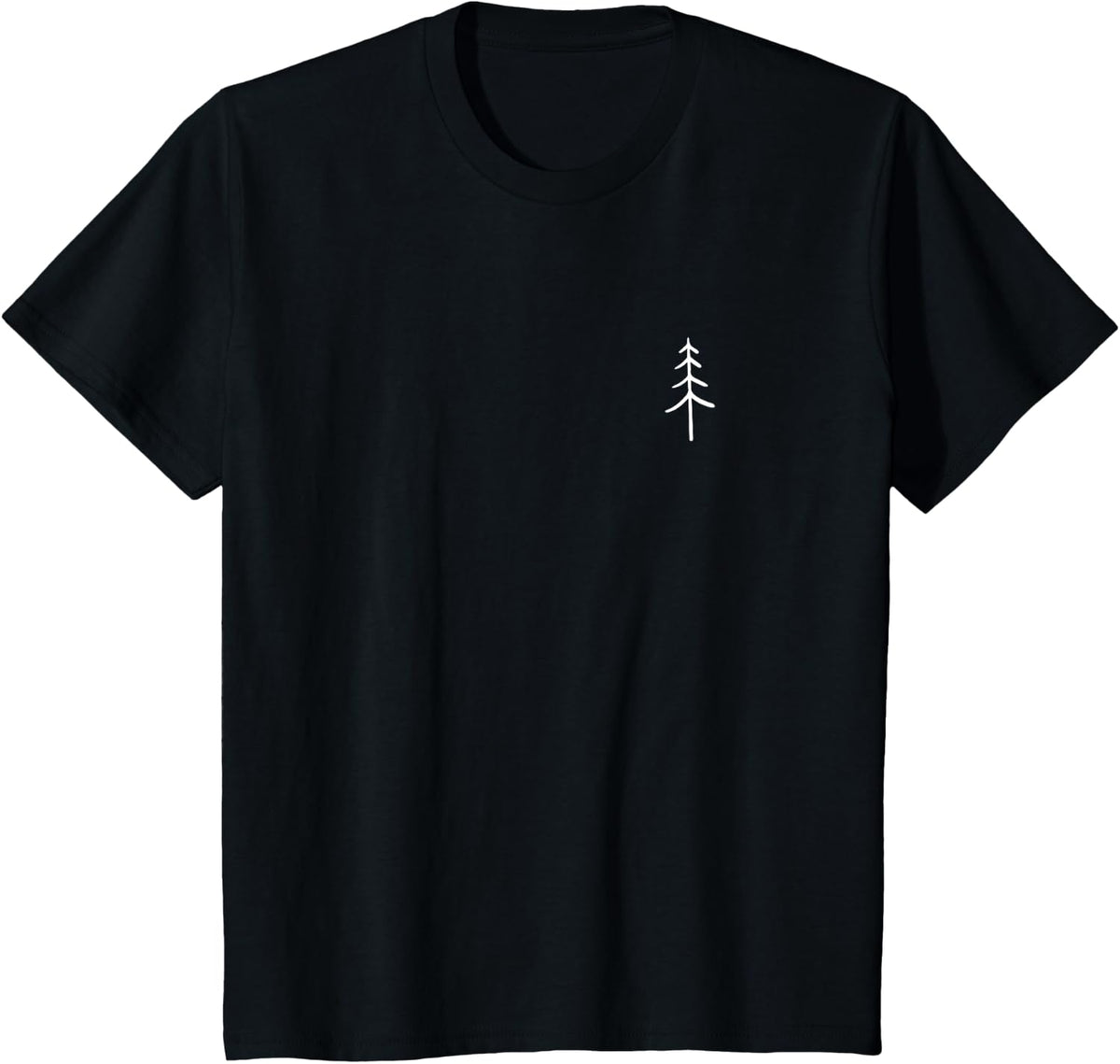 Small Tree Minimalist Camping Nature Forest Outdoor Lover T-Shirt - Black