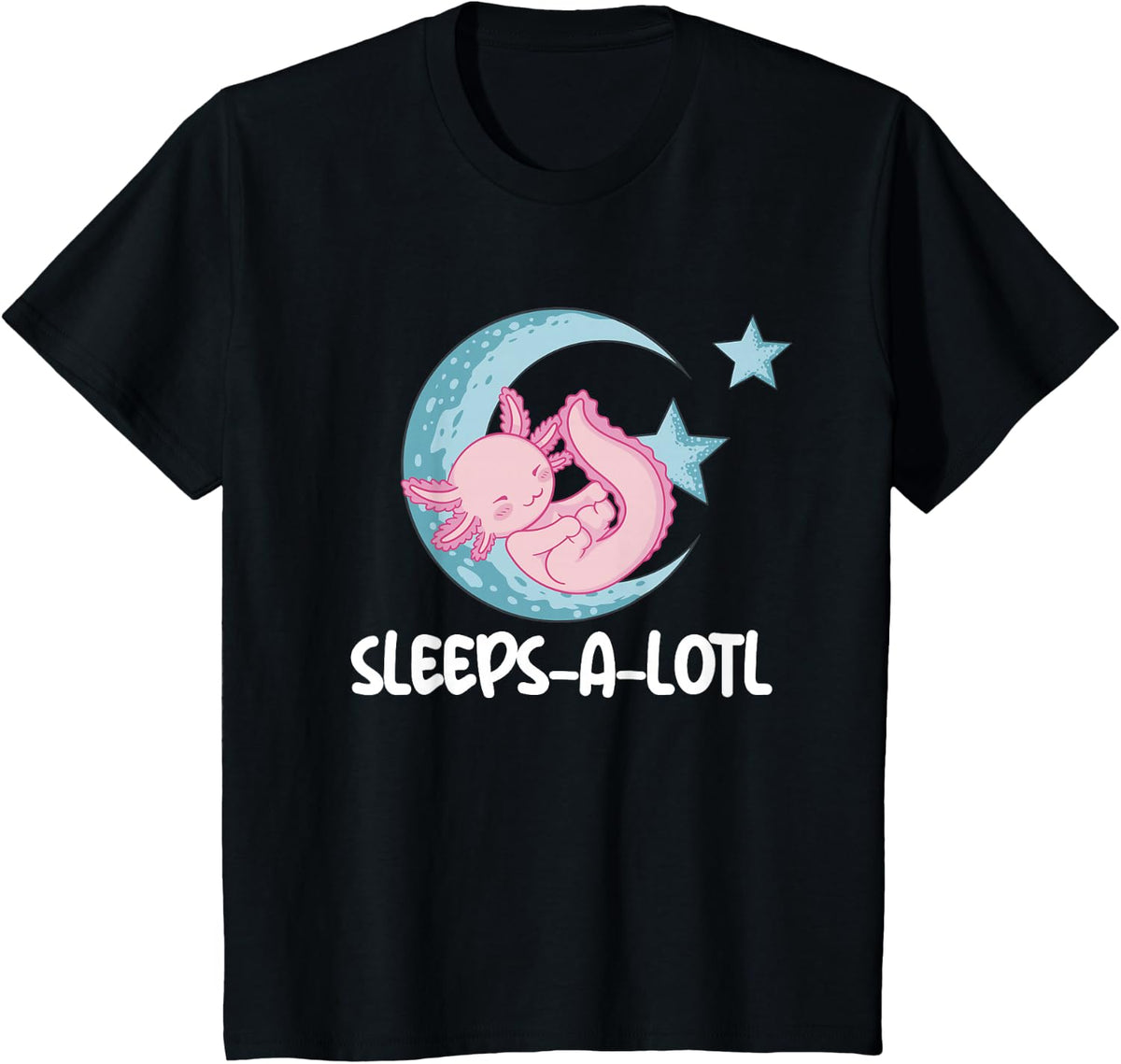 Sleeps-A-Lotl Sleeping Axolotl Kids Sleeping Axolotl T-Shirt - Black