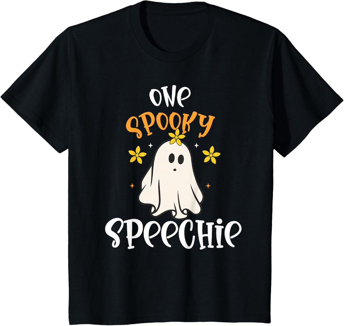 SLP Halloween Spooky Speechie Halloween Speech Therapy T-Shirt - Black