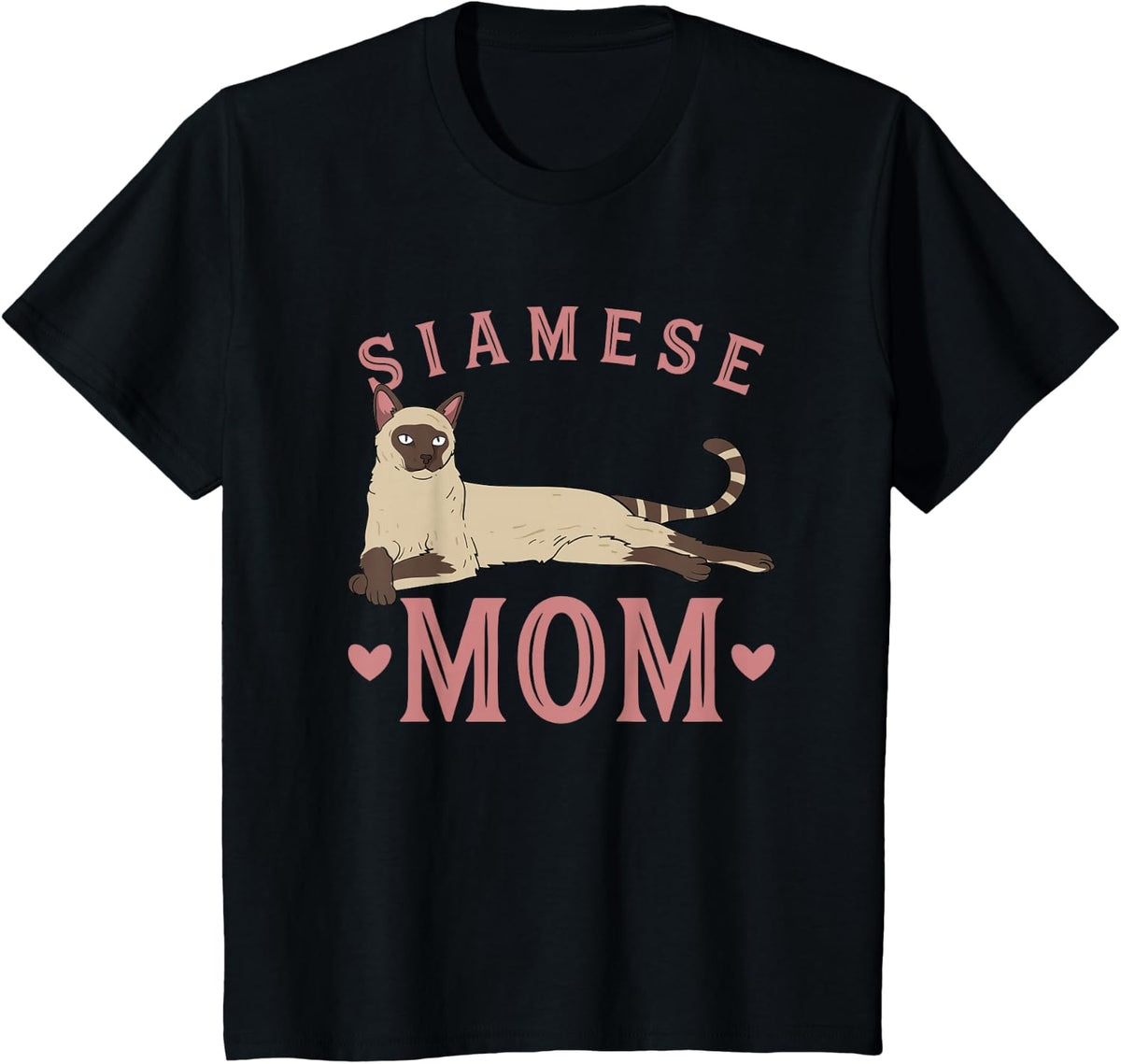 Siamese Mom Adorable Cat Lover T-Shirt - Black