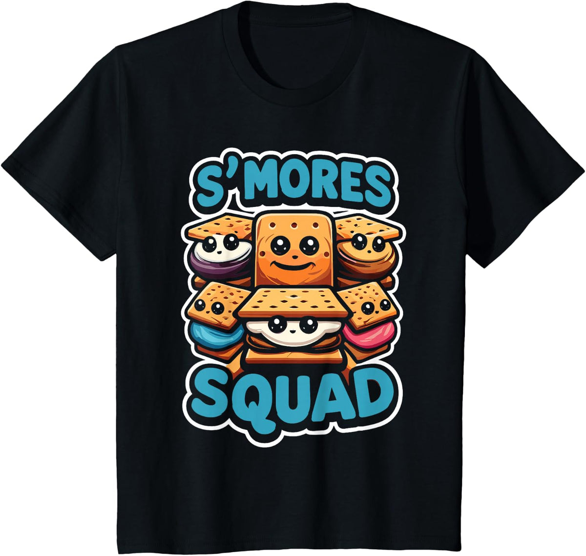 Smores Squad Marshmallow Lover T-Shirt - Black