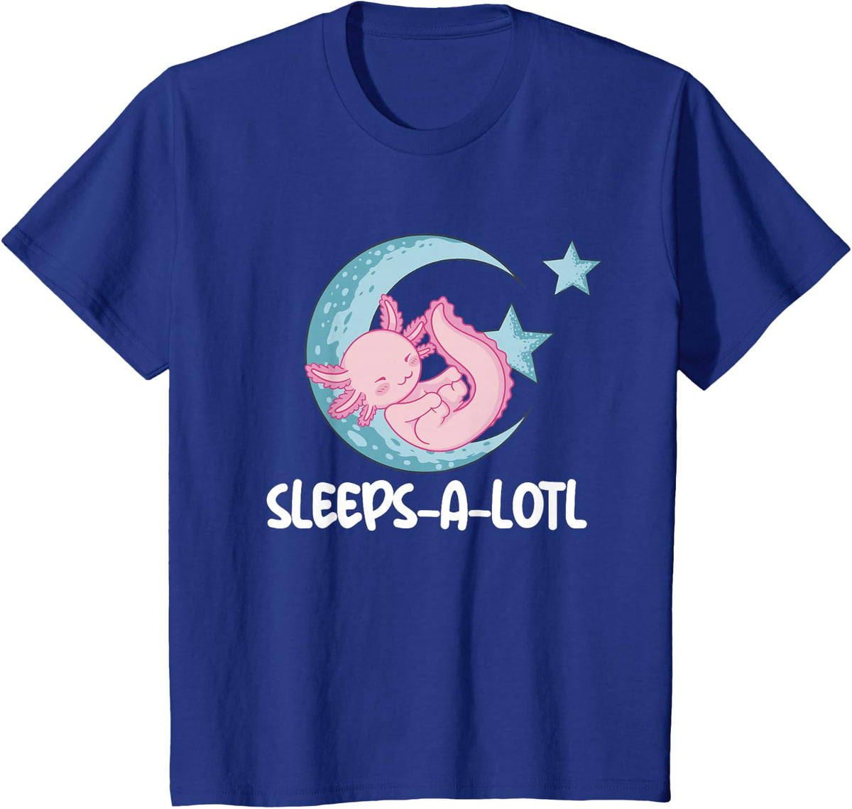 Sleeps-A-Lotl Sleeping Axolotl Kids Sleeping Axolotl T-Shirt - Royal Blue