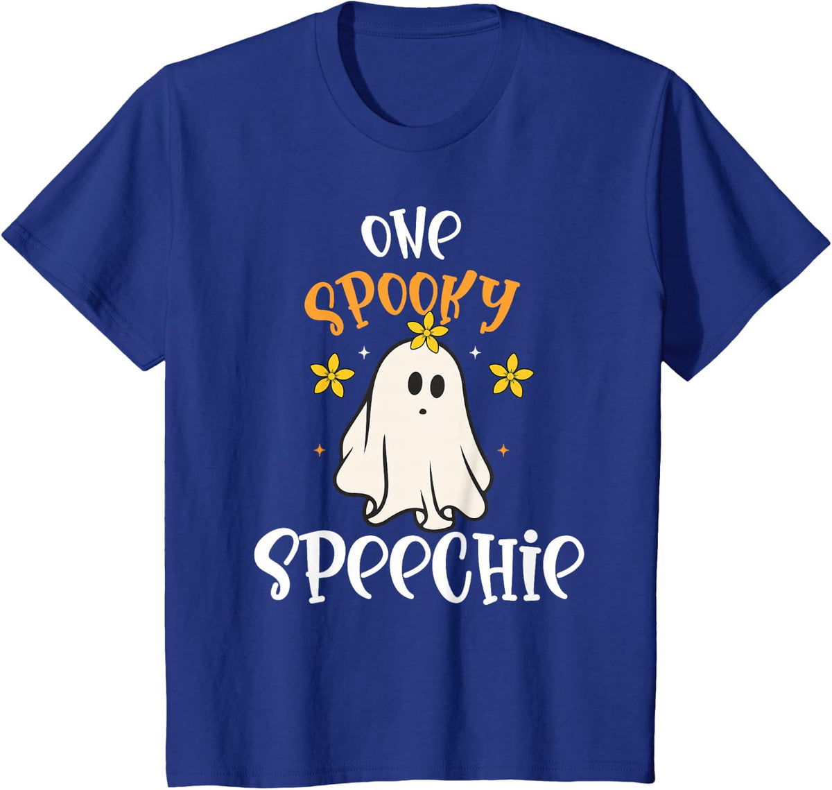 SLP Halloween Spooky Speechie Halloween Speech Therapy T-Shirt - Royal Blue
