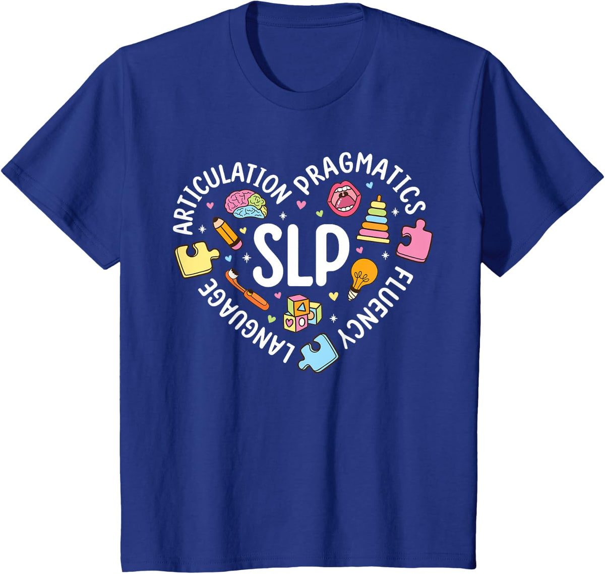 SLP Speech Therapy Tees Language Pathologist Therapist Retro T-Shirt Gift - Royal Blue