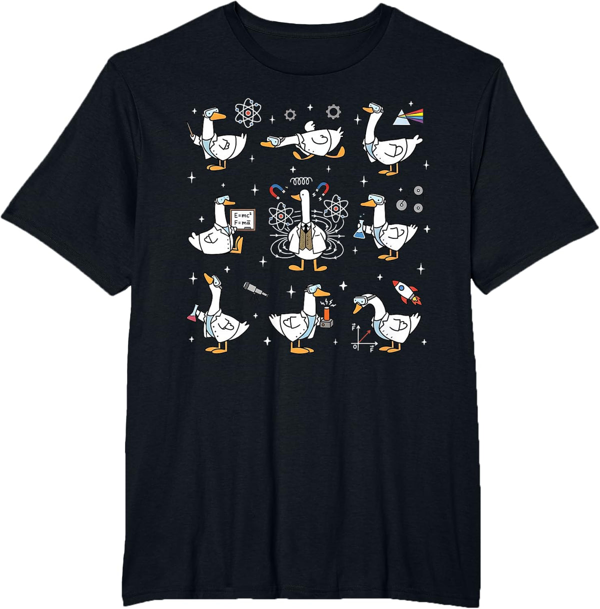 Silly Goose Physics STEM Teacher Science Technology Student T-Shirt - Black