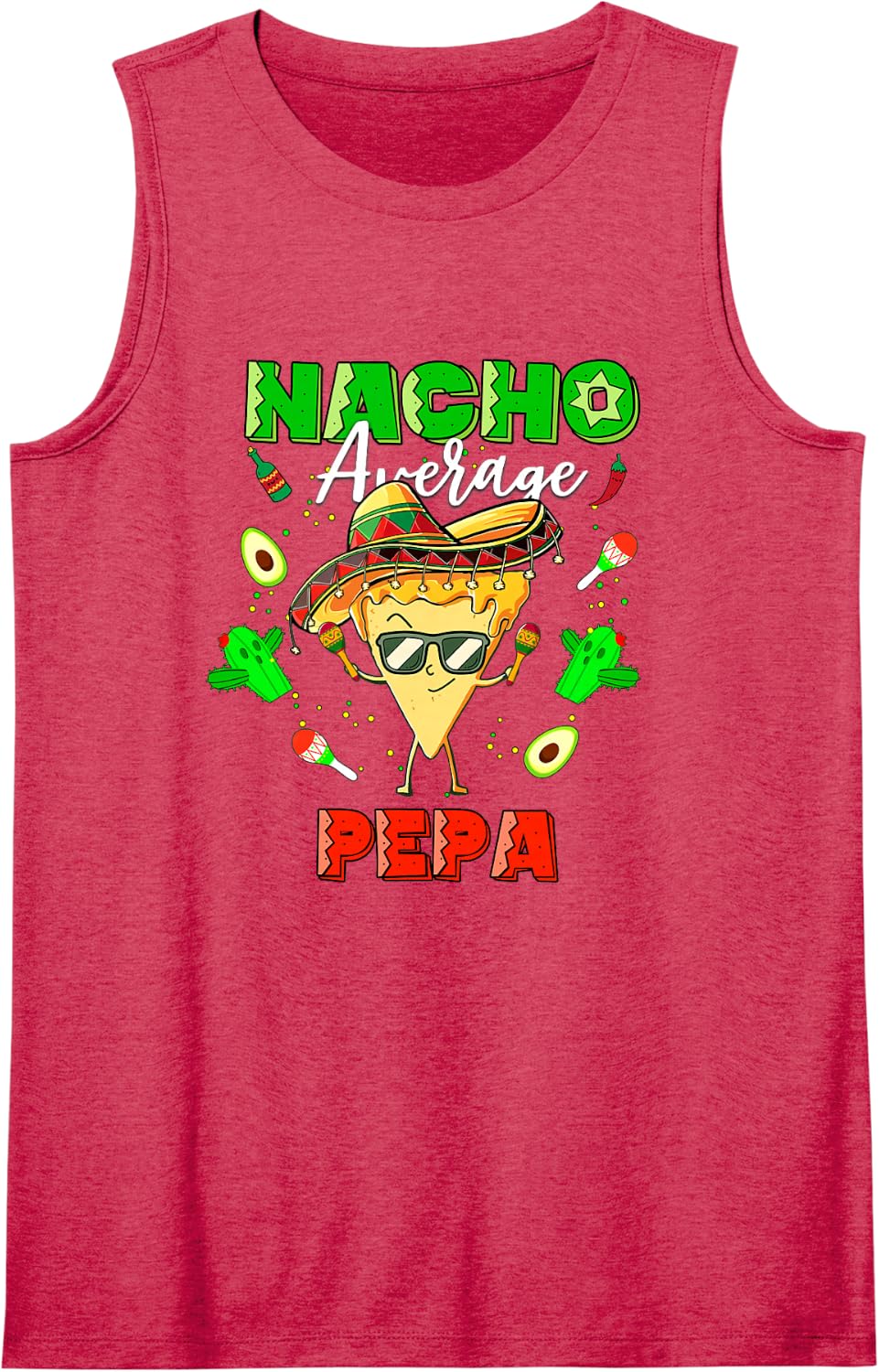 Mexican Nacho Average Pepa Sleeveless Tank Top - Red