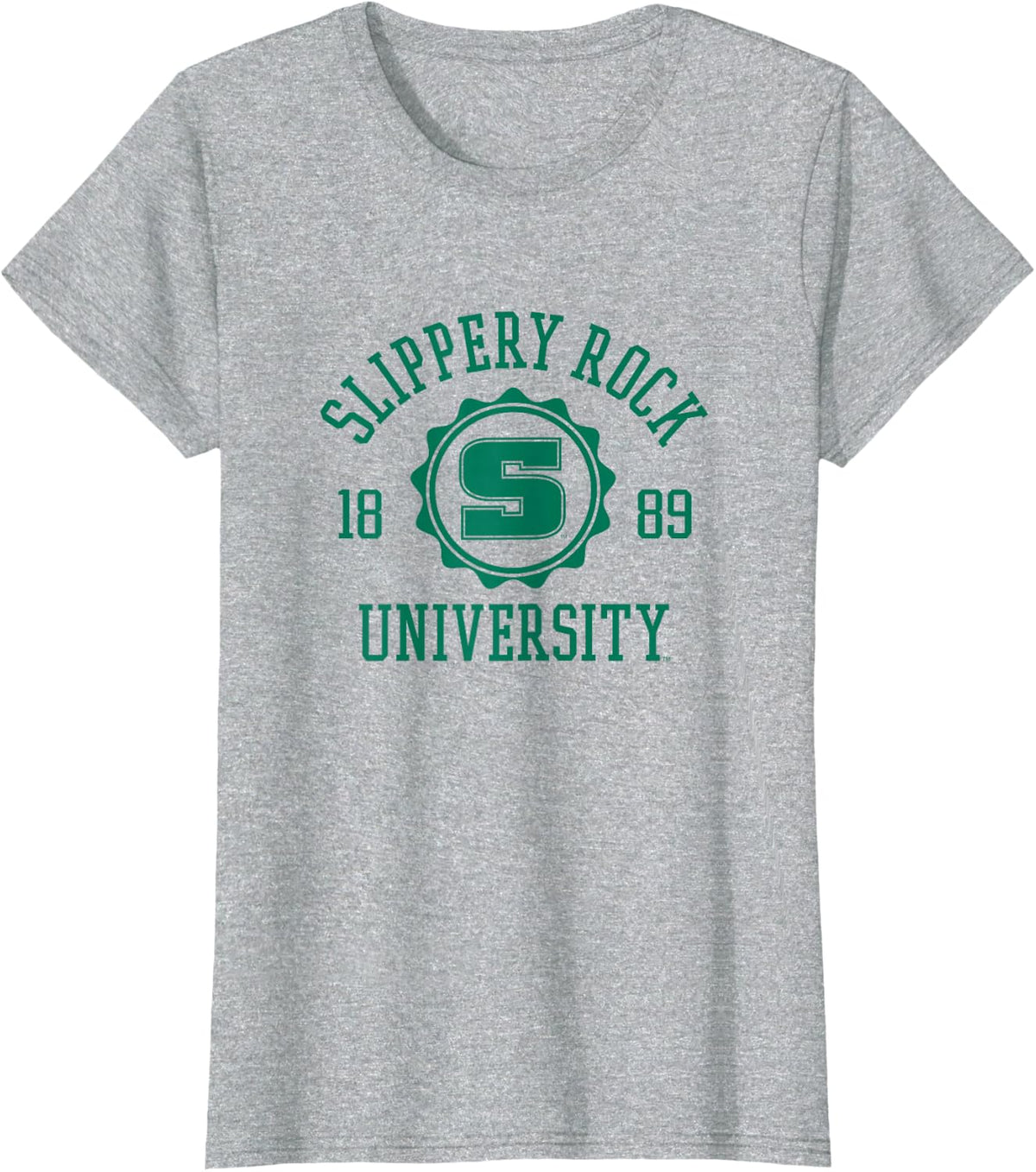 Slippery Rock The Rock Stamp Officially Licensed T-Shirt - Heather Grey
