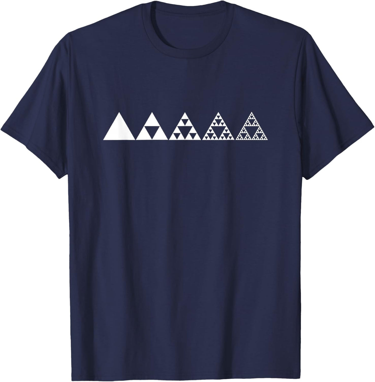 Sierpinski Triangle Fractal Geometry Math Math Matrix T-Shirt - Navy Blue