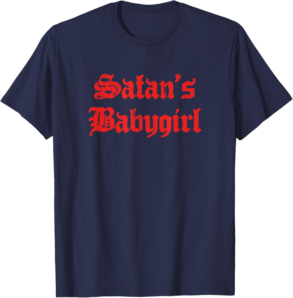Soft Grunge Satan's Babygirl Women Teen Girls T-Shirt - Navy Blue
