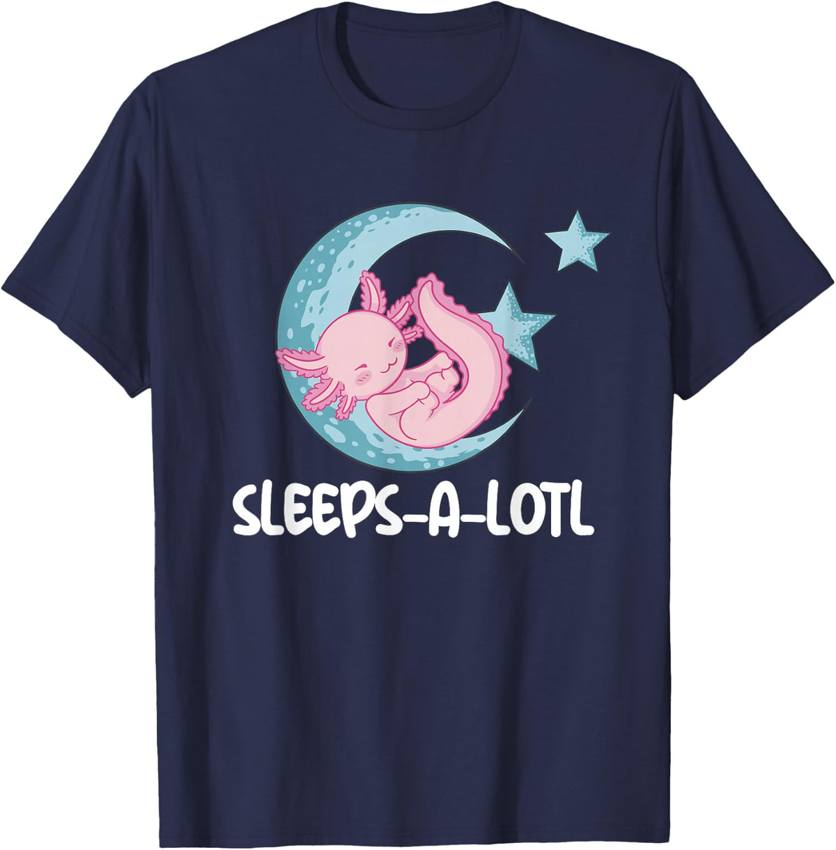 Sleeps-A-Lotl Sleeping Axolotl Kids Sleeping Axolotl T-Shirt - Navy Blue