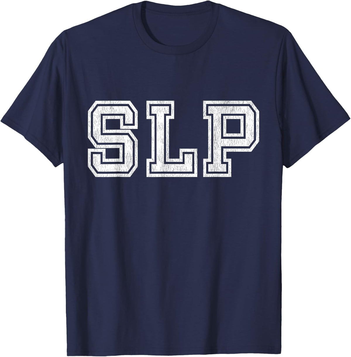 SLP Gifts Varsity Speech Language Pathologist T-Shirt - Navy Blue