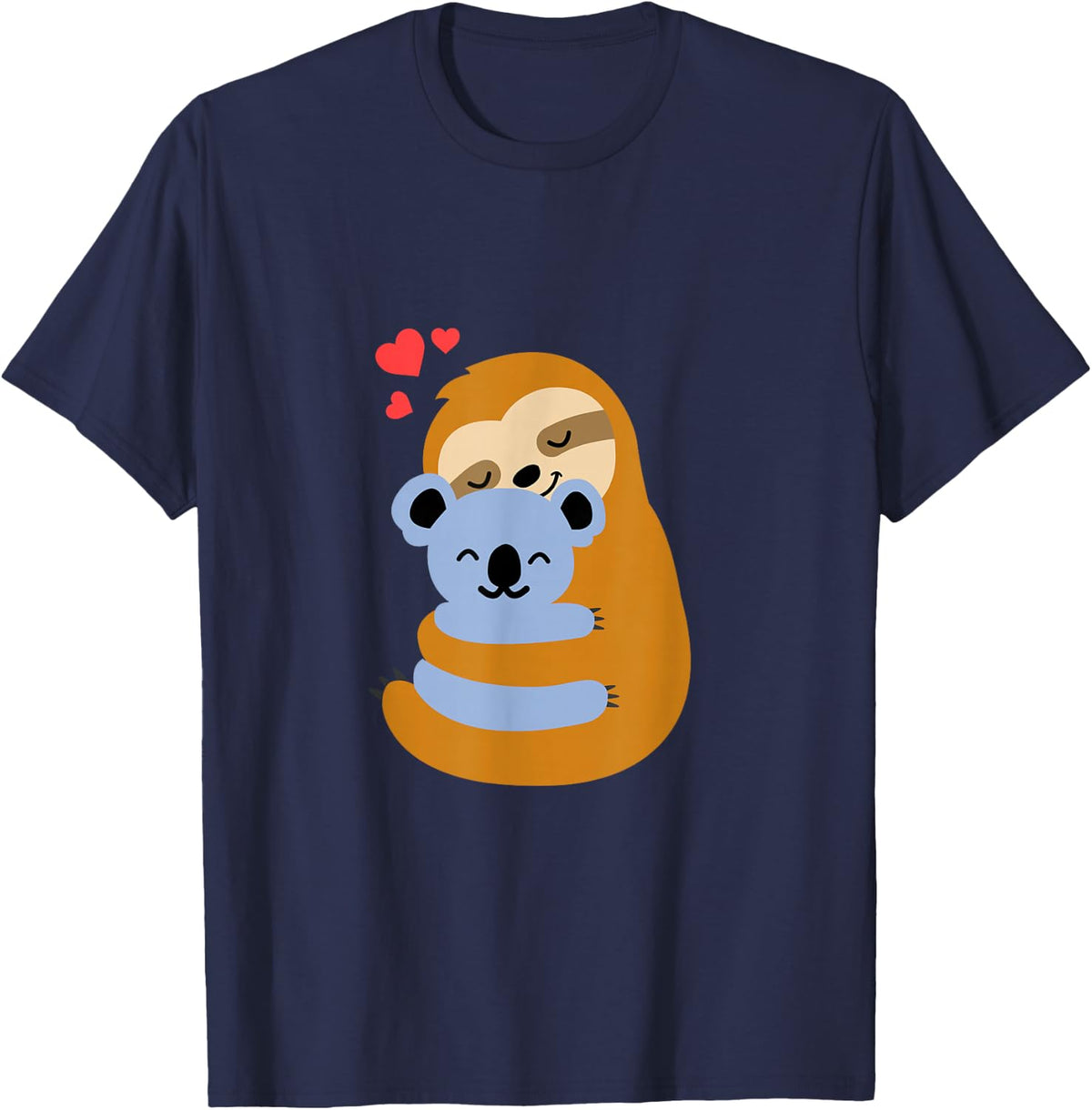 Sloth Sloth and Koala Bear Love Gift T-Shirt - Navy Blue