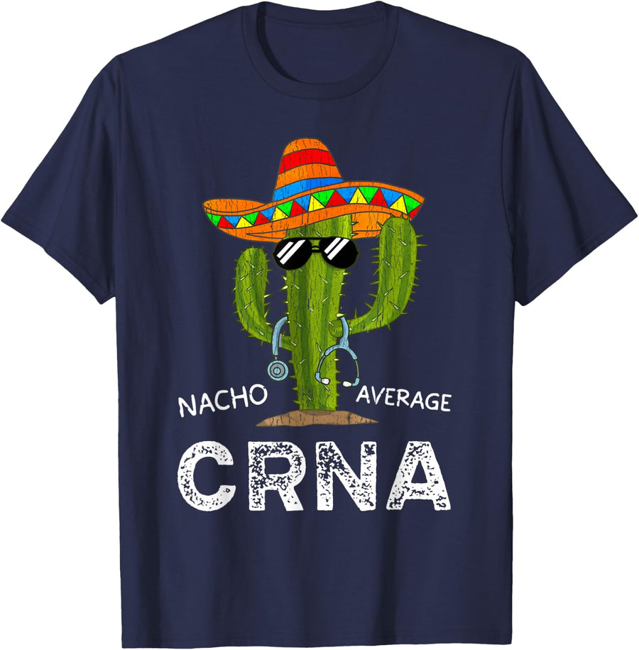 Funny Nacho Average CRNA Nurse for Women T-Shirt - Navy Blue
