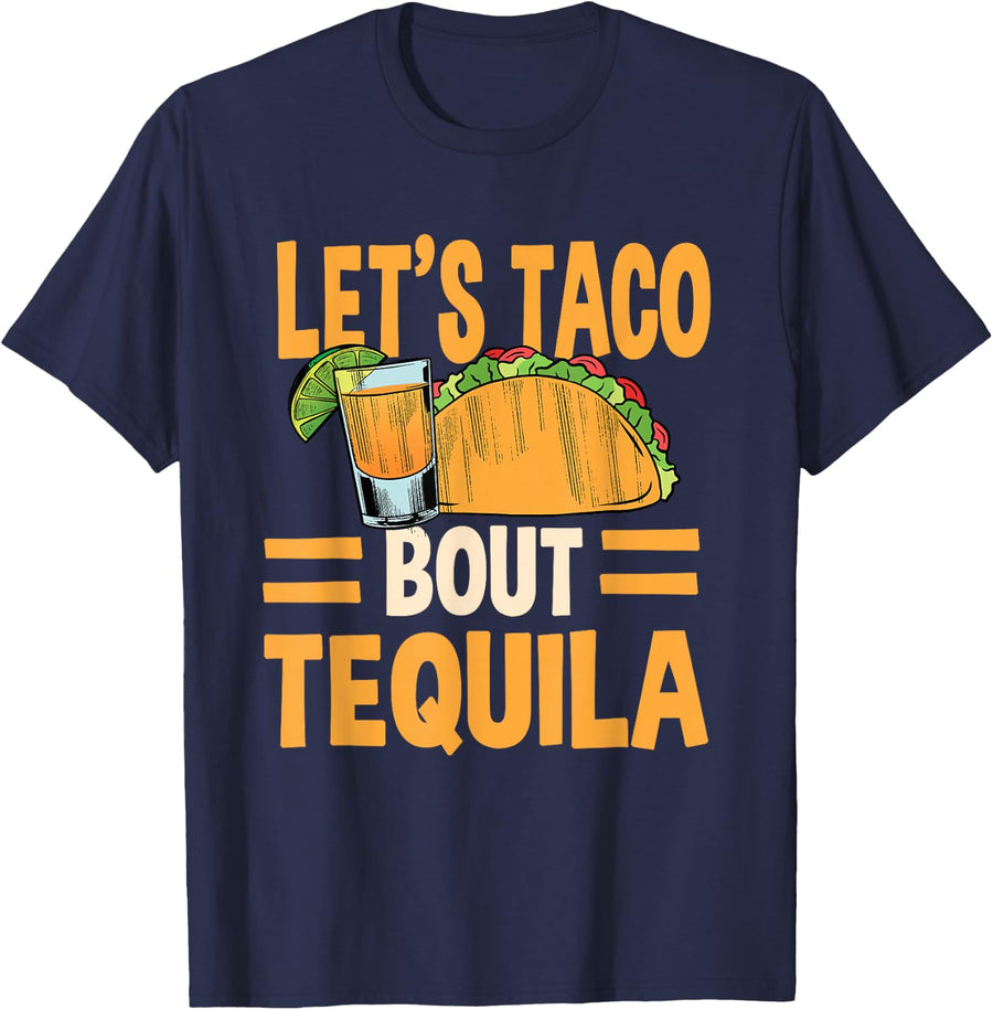 Funny Tacos And Tequila Mexican Food Drinking Lover T-Shirt - Navy Blue