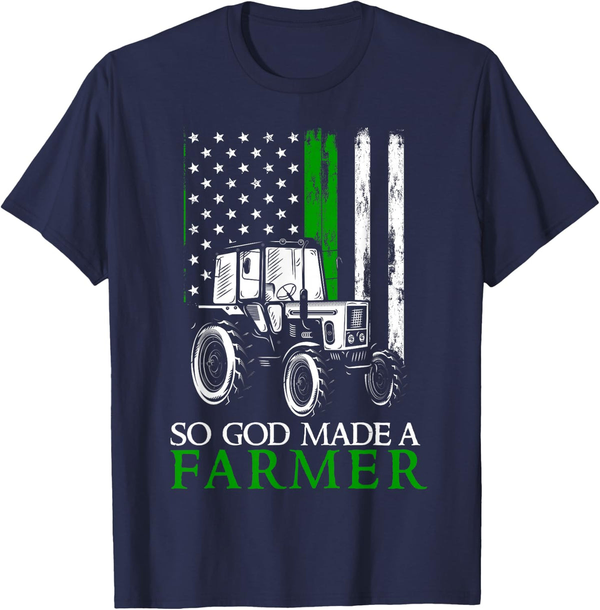 So God Made A Farmer Shirt for Men and Women Farming Tees Farm T Shirts - Navy Blue