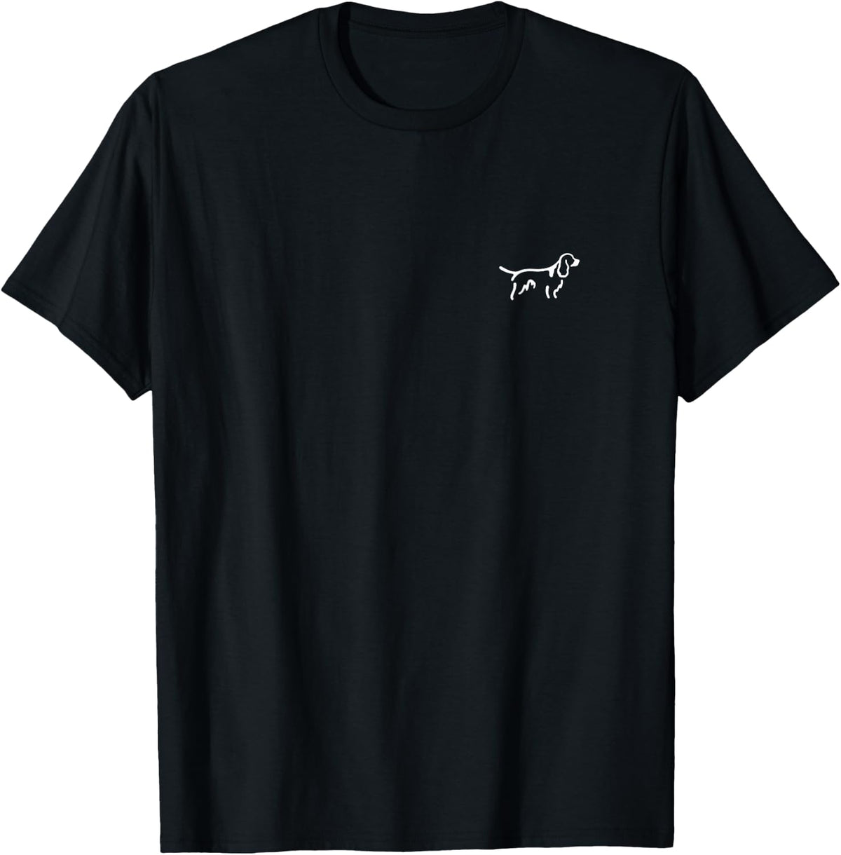 Simple Minimalist Badge Line Art English Springer Spaniel T-Shirt - Black