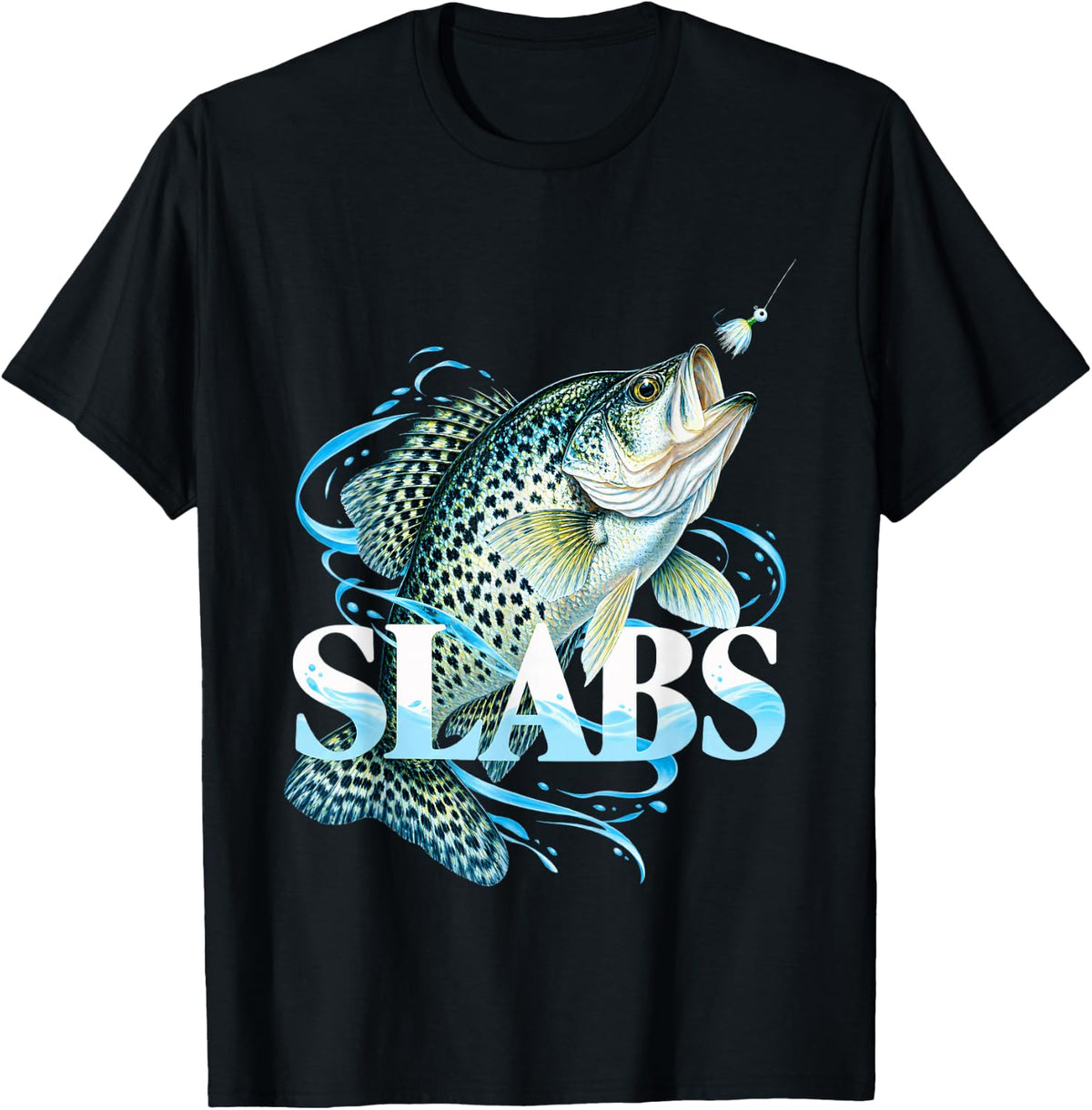 Slabs Crappie Fish T-Shirt - Black