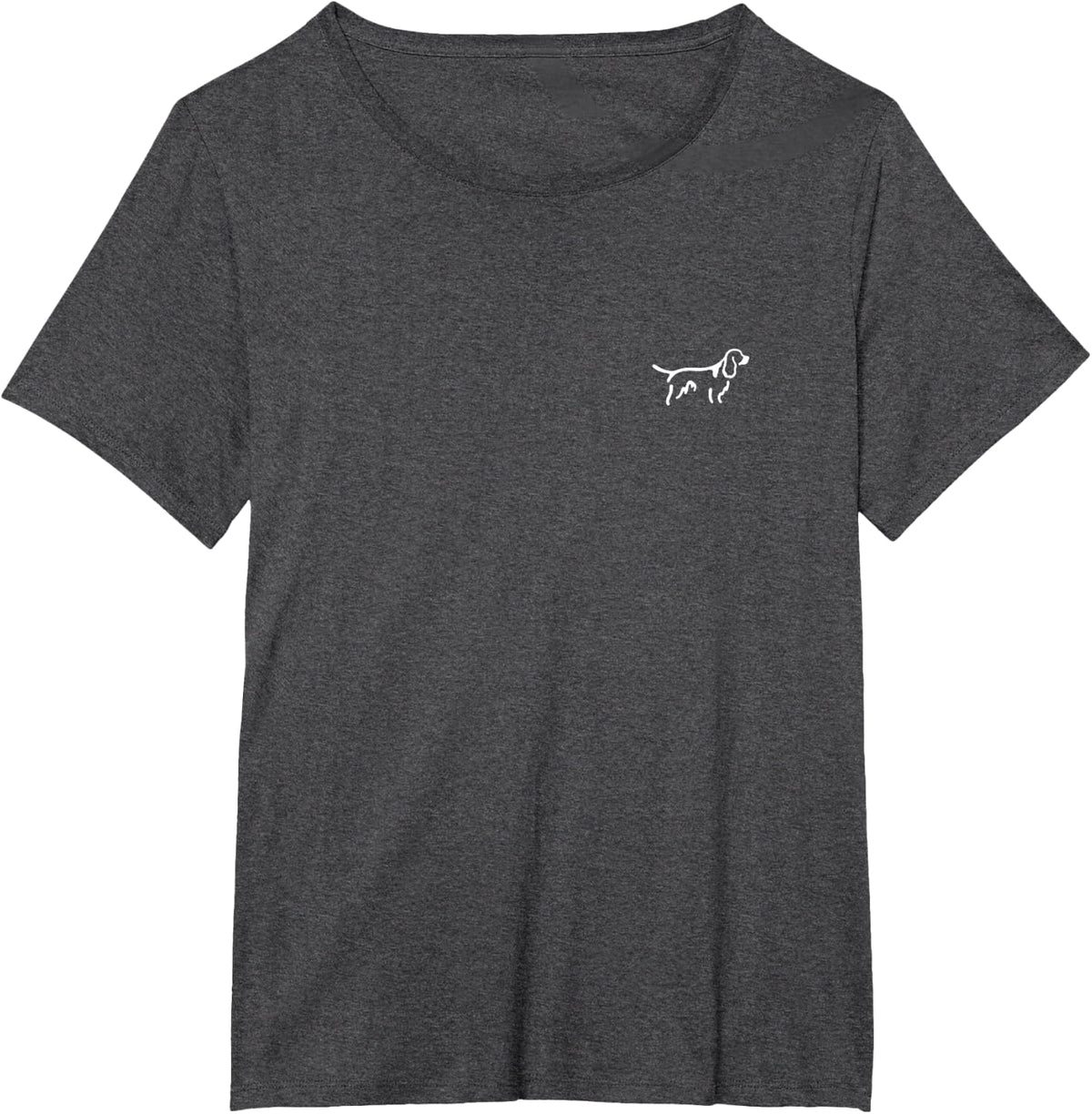Simple Minimalist Badge Line Art English Springer Spaniel T-Shirt - Dark Heather Grey