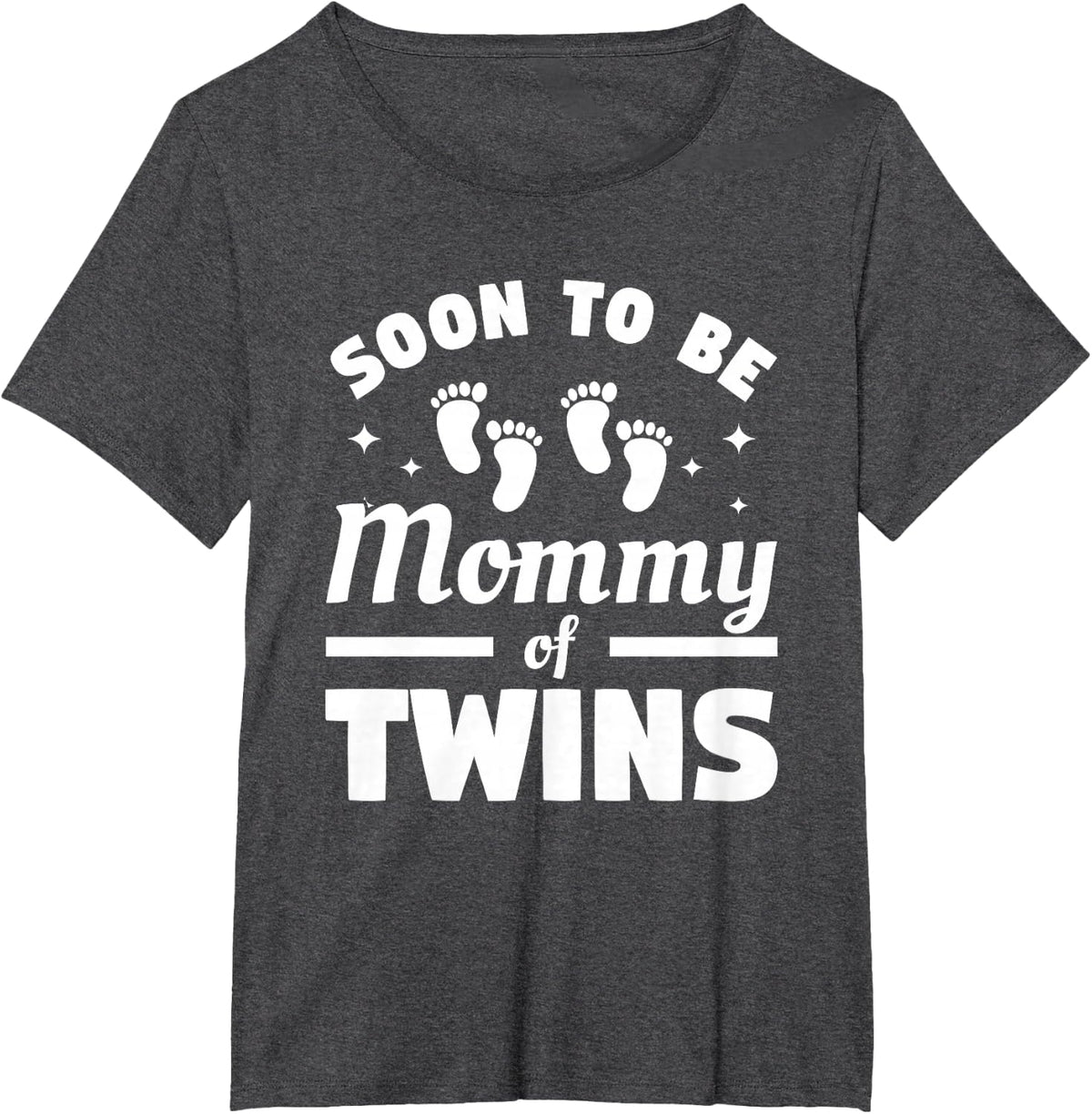 Soon To Be Mommy Of Twins Pregnancy Announcement Tee T-Shirt For Future Mom - Dark Heather Grey
