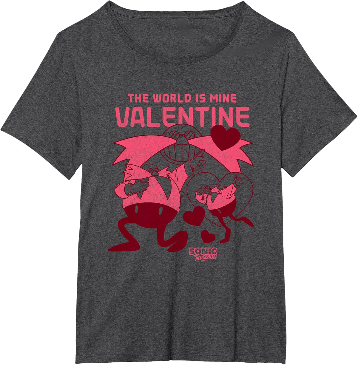 Sonic The Hedgehog Valentine's Day The World Is Mine T-Shirt - Dark Heather Grey