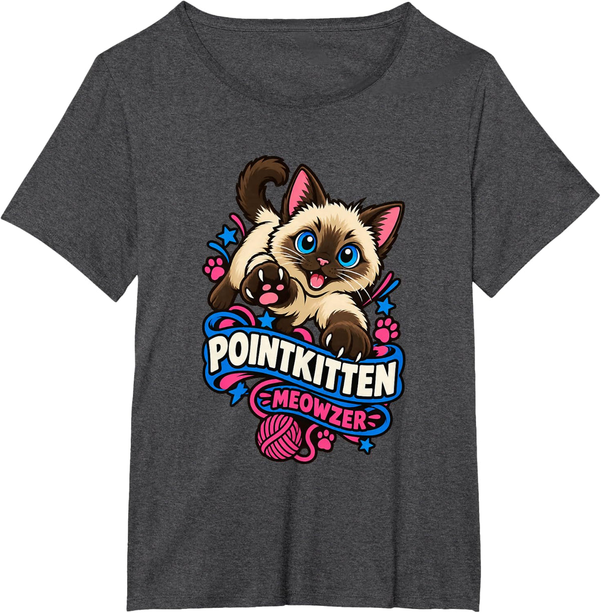 Siamese Kitten Meezer Point Cat Kitty Lover Cute Mom Gift T-Shirt - Dark Heather Grey