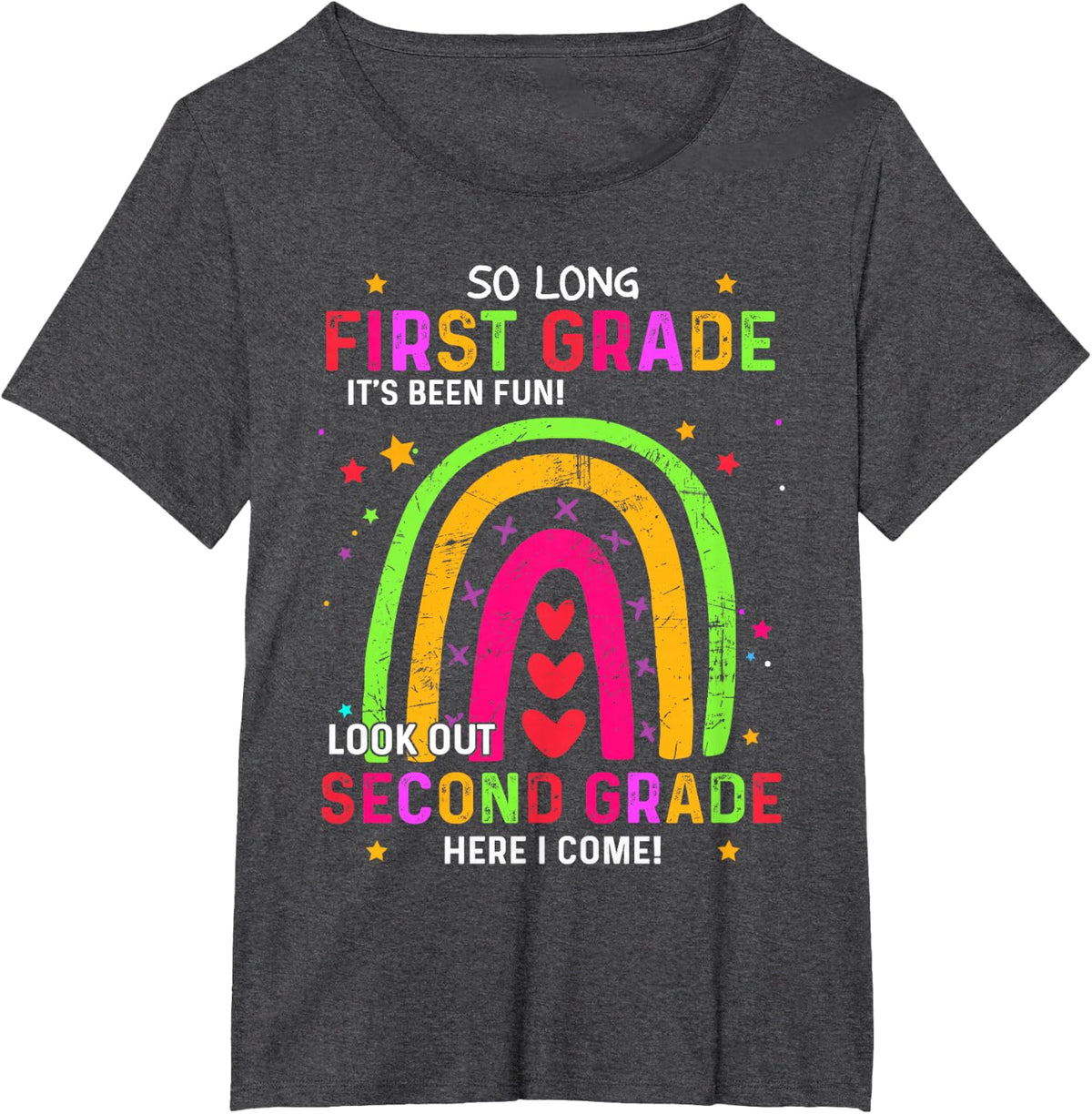 So Long 1st Grade Look Out 2nd Grade Funny Graduation Gifts T-Shirt - Dark Heather Grey
