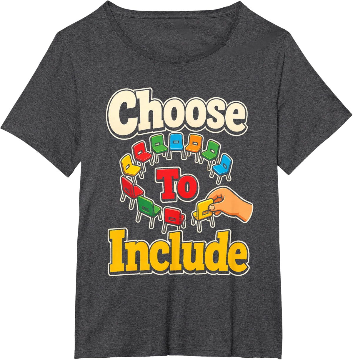 Special Education Teacher Choose to Include Inclusion T-Shirt - Dark Heather Grey